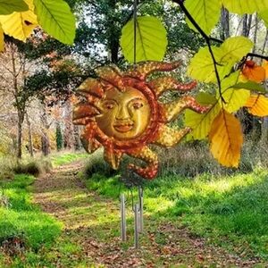 4/$20 Trueliving Retro Rural Sun Wind Chime Metal Pendant Home/Outdoor Decor